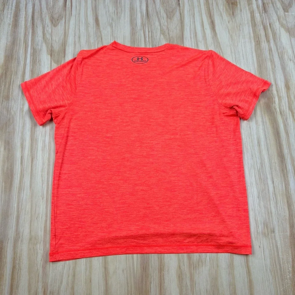 Under‎ Armour Men's L Neon Orange HeatGear T-Shirt Short Sleeve Athletic